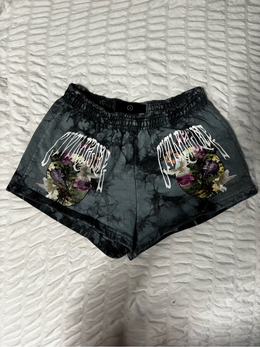 Civil Regime Black Tie-Dye Floral Graphic Women’s Shorts